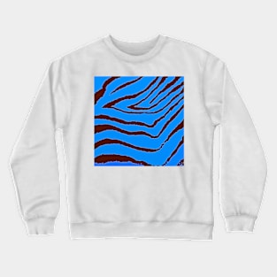 Zebra Blue and Brown Crewneck Sweatshirt